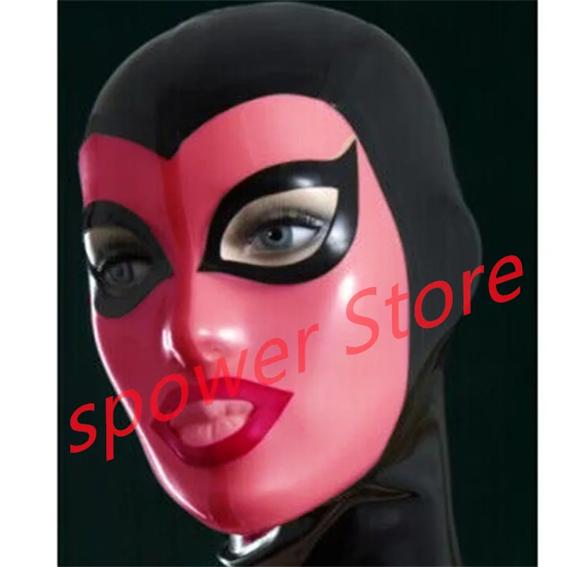 Natural Latex Full Head Latex Hoods Rubber Mask Fetish Cosplay Costumes Black with Transparent Red Back Zip Club Wear 
Natural Latex Full Head Latex Hoods Rubber Mask Fetish Cosplay Costumes Black with Transparent Red Back Zip Club Wear