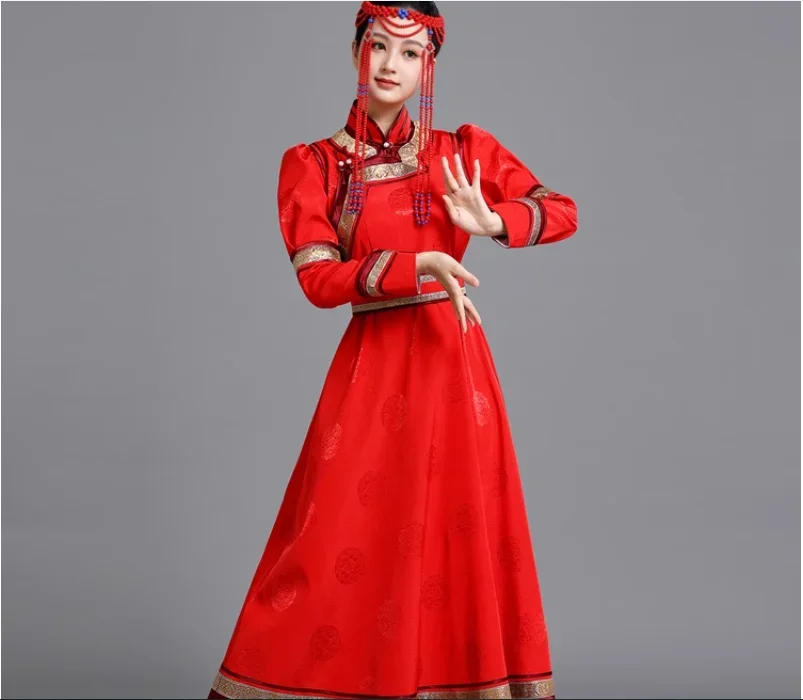 Mongolian Clothing, Women's Dance Performance Costumes, Grassland Fashion Mongolian Robe
Mongolian Clothing, Women's Dance Performance Costumes, Grassland Fashion Mongolian Robe