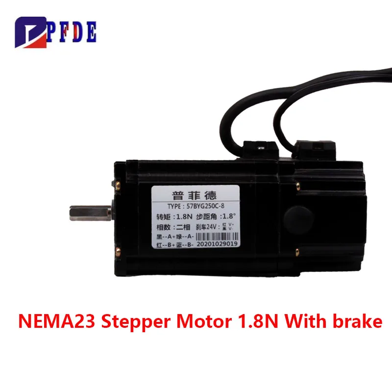 NEMA23 Stepper Motor 1.8N With Brake High Torque Stepping Motor with brake 24V, Body Length 106MM, Output Shaft 8mm
NEMA23 Stepper Motor 1.8N With Brake High Torque Stepping Motor with brake 24V, Body Length 106MM, Output Shaft 8mm