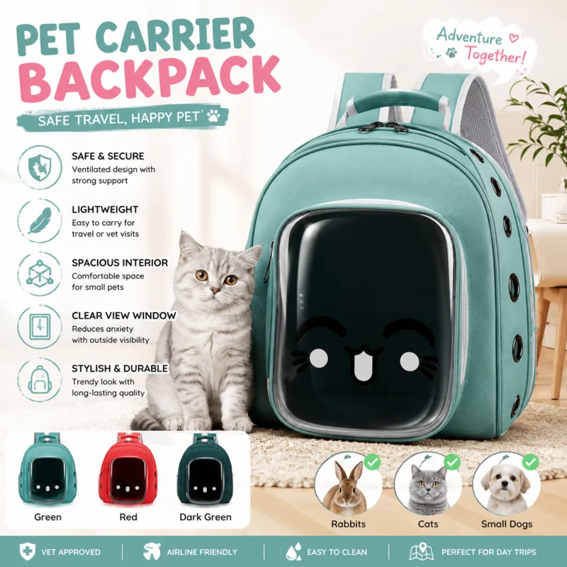 Cat Pet Carrier Backpacks Cute Cartoon Transparent Window Breathable Lightweight Large Capacity Small Cats Dogs Travel Hiking
Cat Pet Carrier Backpacks Cute Cartoon Transparent Window Breathable Lightweight Large Capacity Small Cats Dogs Travel Hiking
