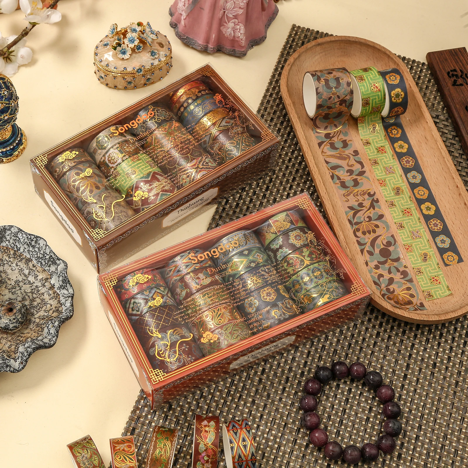 20 roll/set Beautiful Ancient Chinese Patterns Design Washi Decorative Adhesive Tape set For Journaling
20 roll/set Beautiful Ancient Chinese Patterns Design Washi Decorative Adhesive Tape set For Journaling