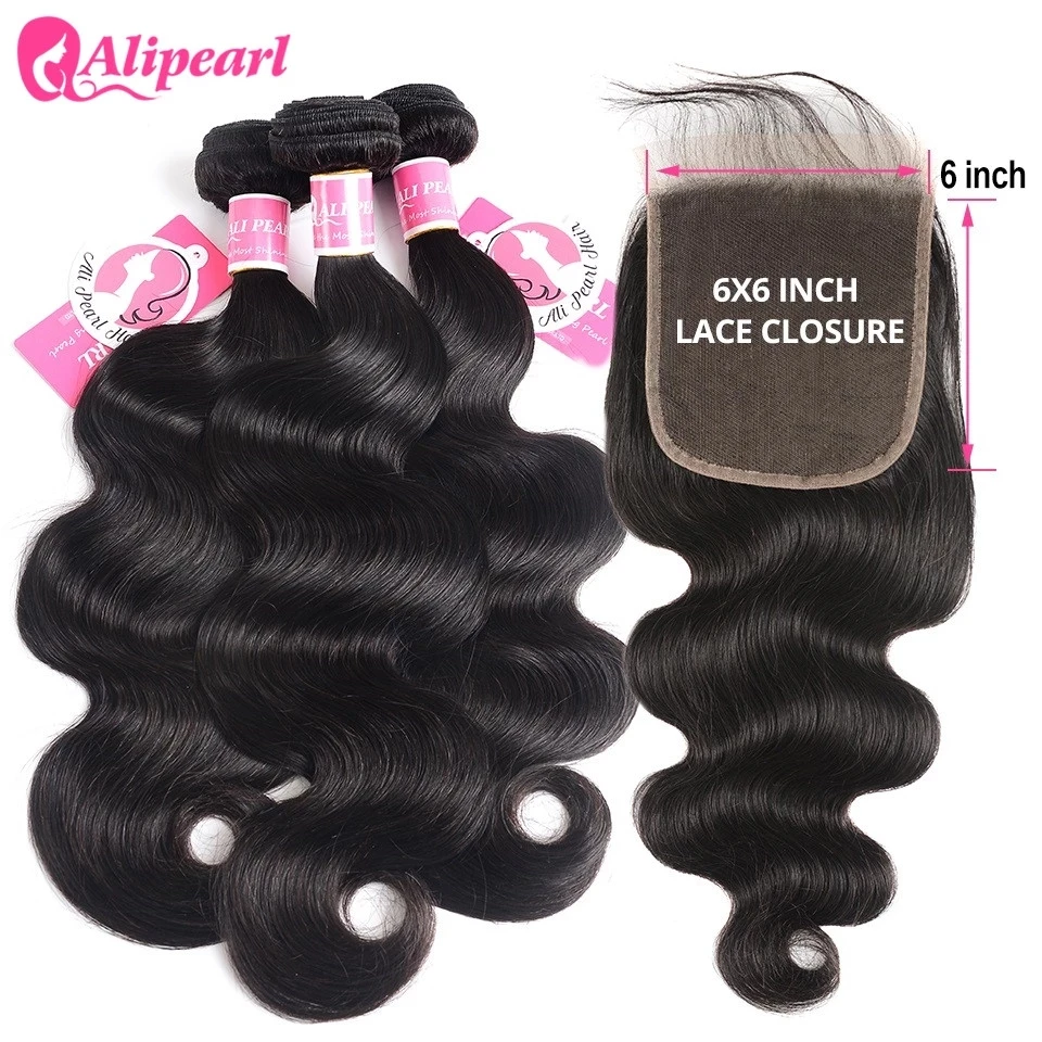 AliPearl Human Hair Bundles With Transparent Lace 6x6 Closure Brazilian Body Wave Bundle With Closure Human Hair Weave Extension
AliPearl Human Hair Bundles With Transparent Lace 6x6 Closure Brazilian Body Wave Bundle With Closure Human Hair Weave Extension