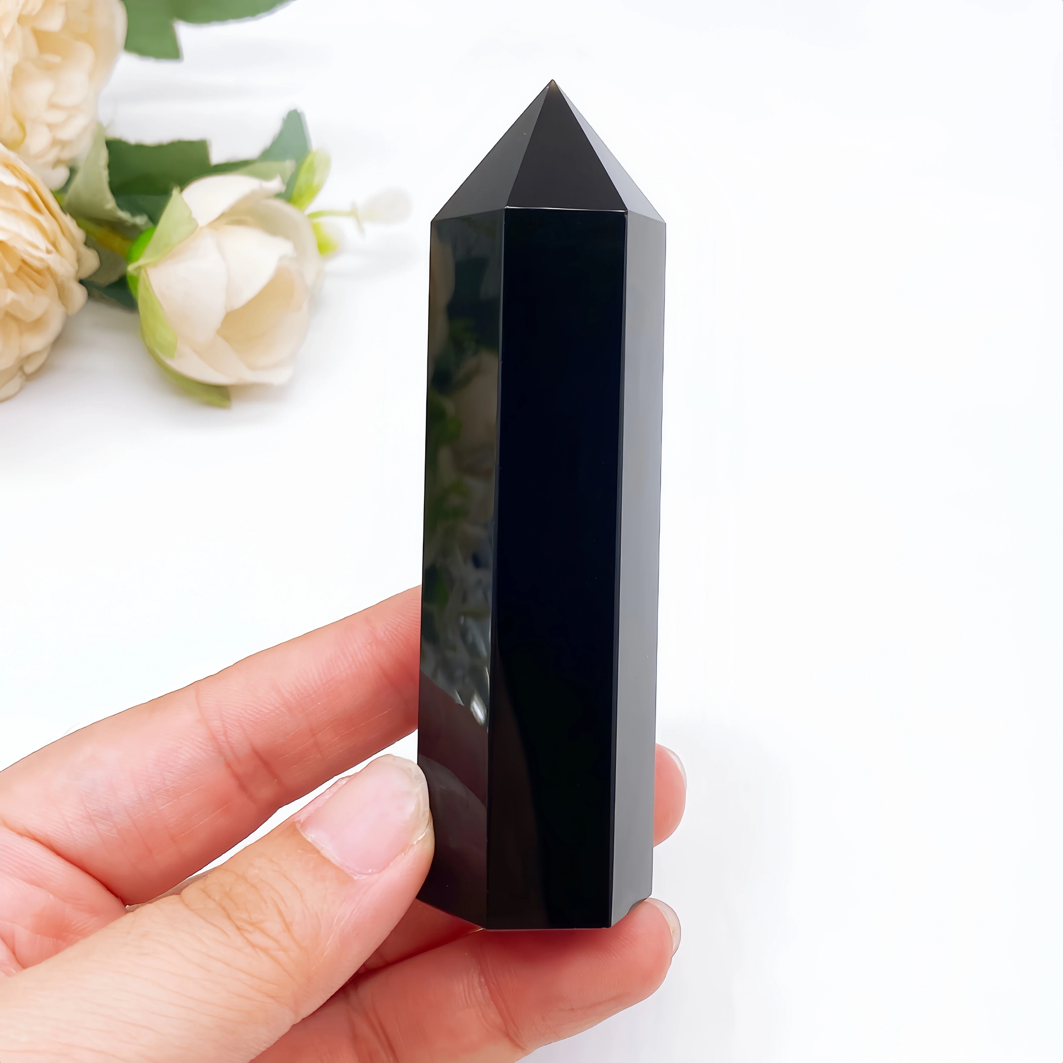 8-9.5cm Natural Black Obsidian Tower Crystal Stone Quartz Point Reiki Energy Healing handmade souvenir Home Decoration Gift
8-9.5cm Natural Black Obsidian Tower Crystal Stone Quartz Point Reiki Energy Healing handmade souvenir Home Decoration Gift