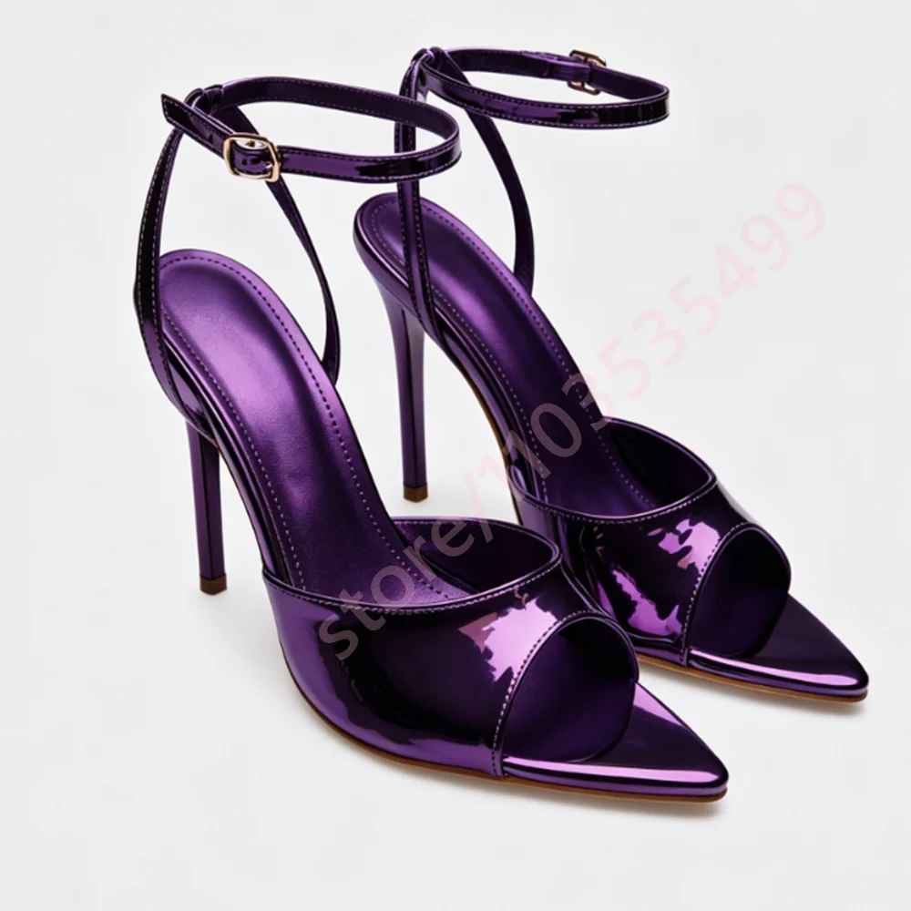 2026 Summer New Solid Color Metallic Ankle Strap Sandals Pointed Toe Stiletto Heels Sexy Women Fashion Party Wedding Heels
2026 Summer New Solid Color Metallic Ankle Strap Sandals Pointed Toe Stiletto Heels Sexy Women Fashion Party Wedding Heels