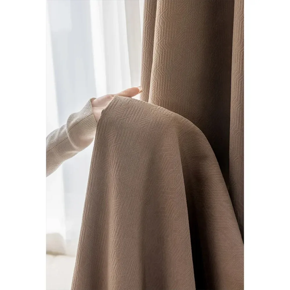 Simple modern geometric pattern chenille full blackout milk curtains bedroom floating window living room floor-to-ceiling window
Simple modern geometric pattern chenille full blackout milk curtains bedroom floating window living room floor-to-ceiling window