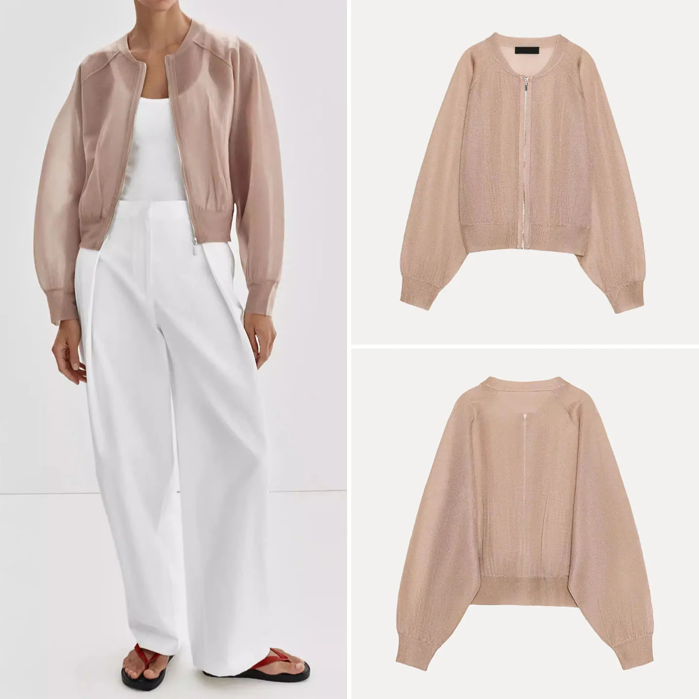 Women's Knitted Pilot Jacket Coat Long Sleeve round Neck Spring Casual Style Standard Fit Short Length Zipper Closure Outerwear
Women's Knitted Pilot Jacket Coat Long Sleeve round Neck Spring Casual Style Standard Fit Short Length Zipper Closure Outerwear