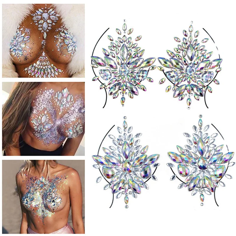 Acrylic Colorful Crystal Breast Chest Paste Sexy Breast Self Adhesive Stickers Breathable Nipple Bra Breast Stickers
Acrylic Colorful Crystal Breast Chest Paste Sexy Breast Self Adhesive Stickers Breathable Nipple Bra Breast Stickers