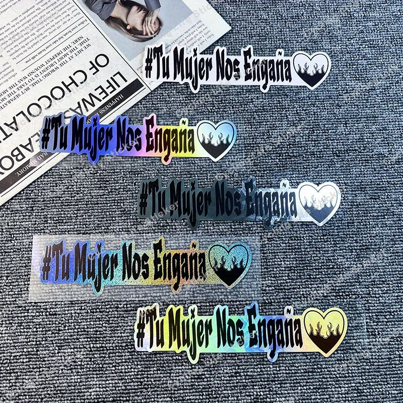 1 шт., наклейка на мотоцикл «Твоя женщина не шпарка», испанский стикер, креативный слоган для мотоцикла, боковая панель топливного бака, автомобильный бампер
1 шт., наклейка на мотоцикл «Твоя женщина не шпарка», испанский стикер, креативный слоган для мотоцикла, боковая панель топливного бака, автомобильный бампер