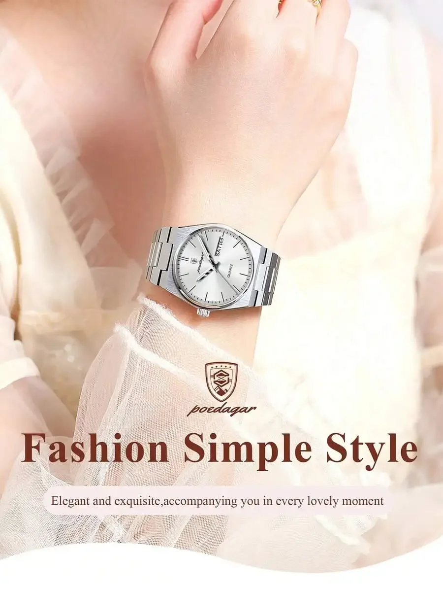 Elegant Stainless Steel Quartz Watch With Date And Luminous Hands, Simple Fashion Business Watch For Women
Elegant Stainless Steel Quartz Watch With Date And Luminous Hands, Simple Fashion Business Watch For Women