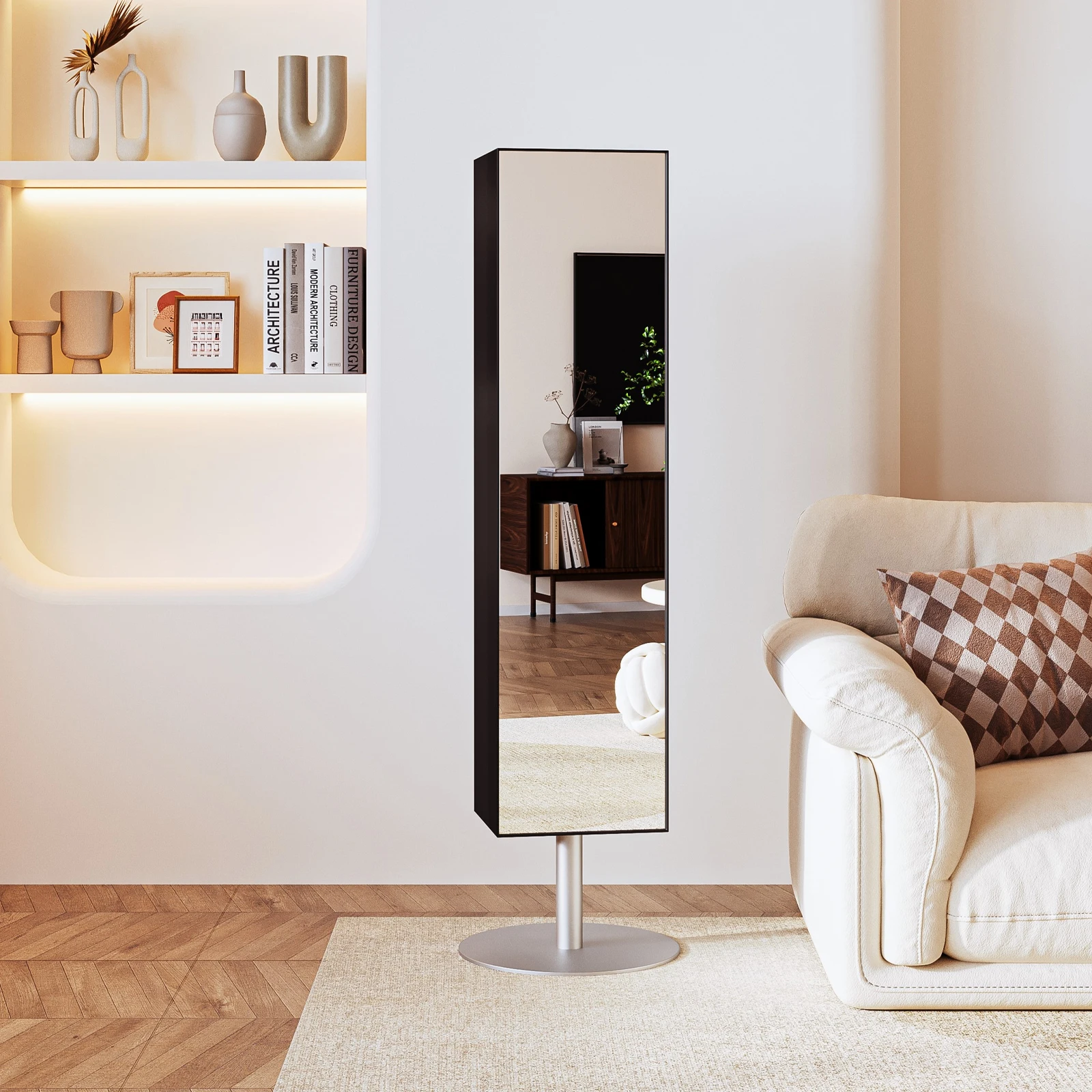 Household bedroom storage locker rack full-body mirror multi-functional integrated floor mirror rotatable cabinet
Household bedroom storage locker rack full-body mirror multi-functional integrated floor mirror rotatable cabinet