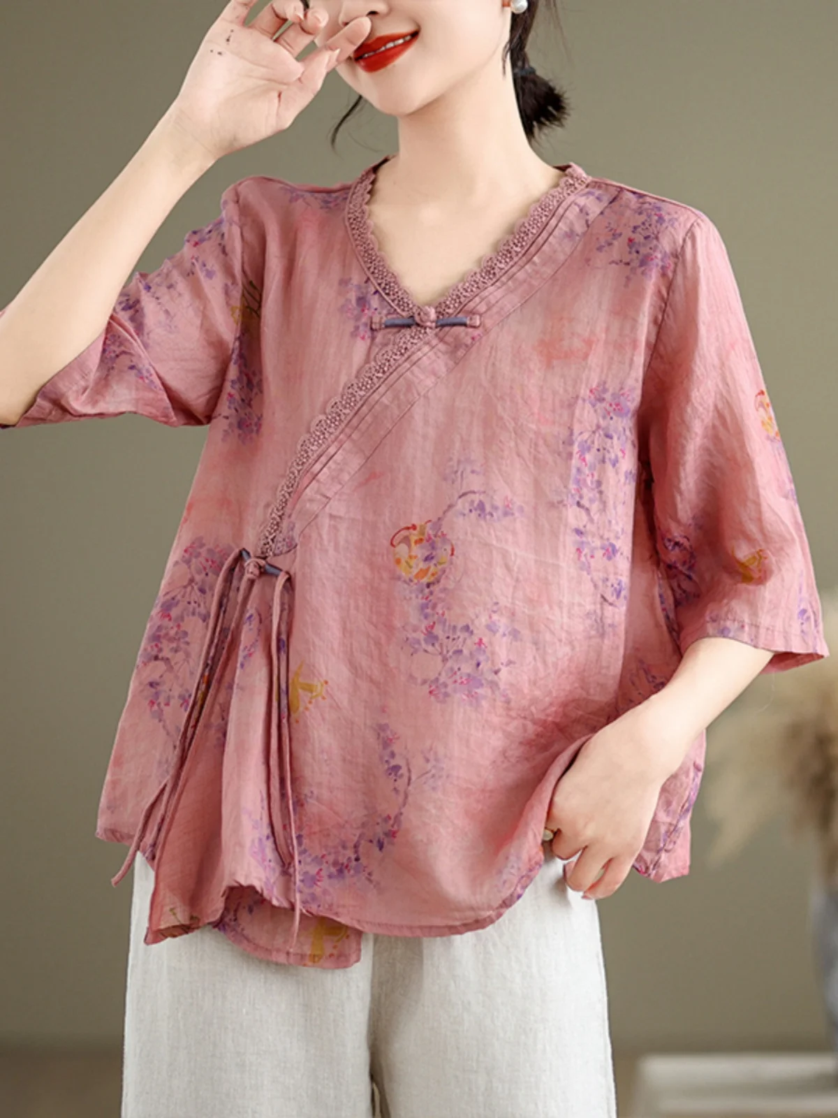 Женский свободный топ в стиле ретро из конопли с принтом Five-Quarter Sve V-Ne, одежда для чайной церемонии, летняя коллекция
Женский свободный топ в стиле ретро из конопли с принтом Five-Quarter Sve V-Ne, одежда для чайной церемонии, летняя коллекция