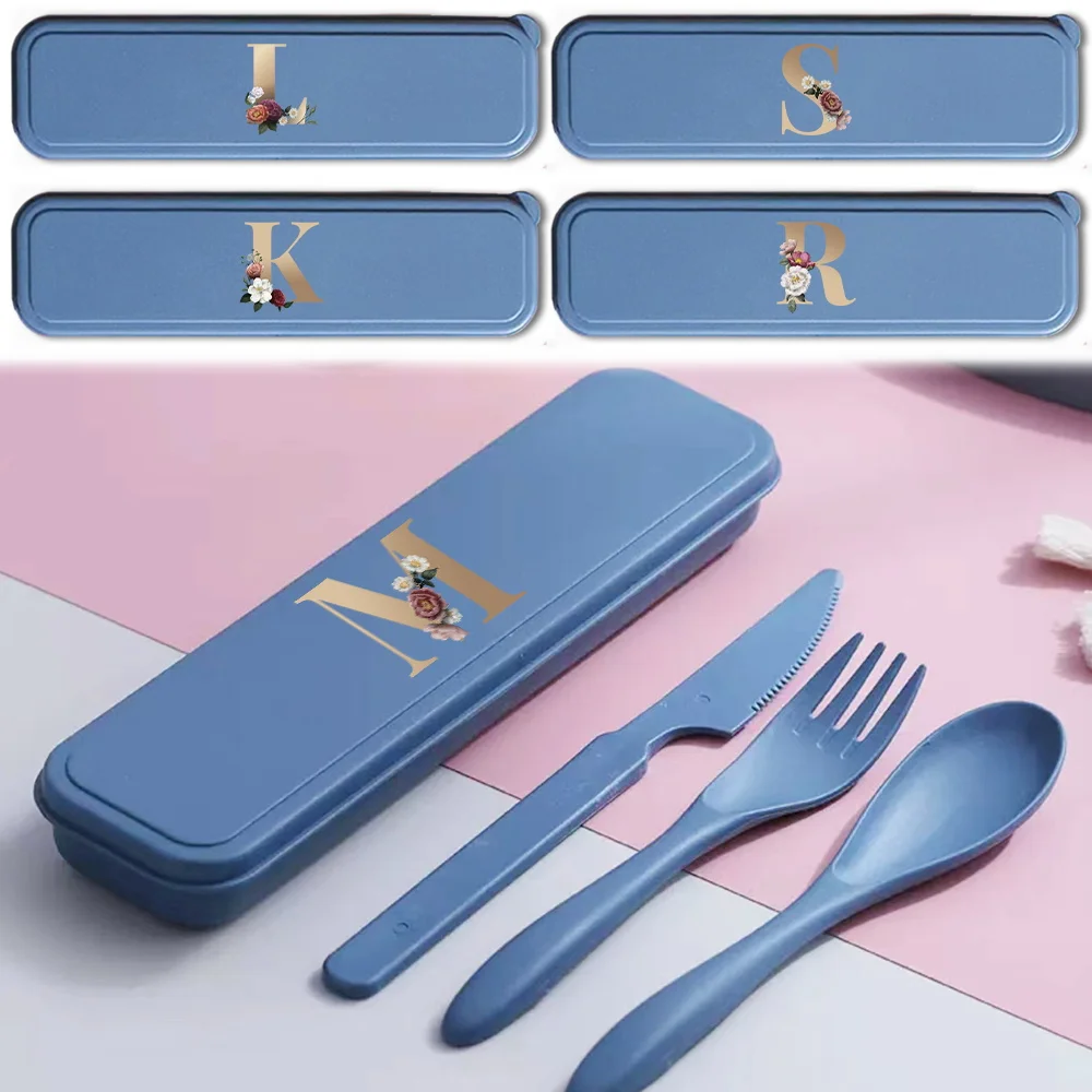 3Pcs Wheat Straw Dinnerware Set Portable Cutlery Organizer Case Eco Friendly Fork Spoon Knife Travel Cutlery Gold Letter Pattern
3Pcs Wheat Straw Dinnerware Set Portable Cutlery Organizer Case Eco Friendly Fork Spoon Knife Travel Cutlery Gold Letter Pattern