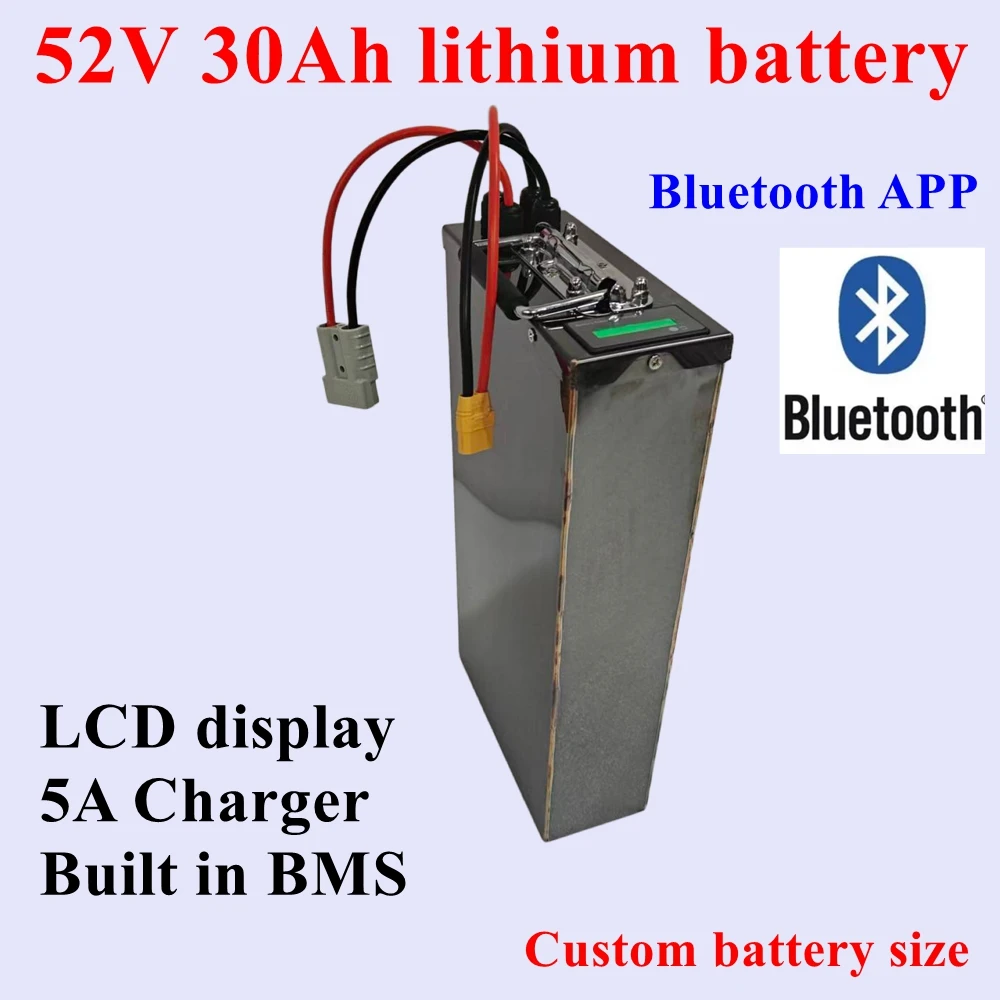 CZ 52V 30Ah Lithium ion battery with Bluetooth BMS for 2000W Forklifts Solar system Motorcycle Scooter ebike + 5A Charger
CZ 52V 30Ah Lithium ion battery with Bluetooth BMS for 2000W Forklifts Solar system Motorcycle Scooter ebike + 5A Charger