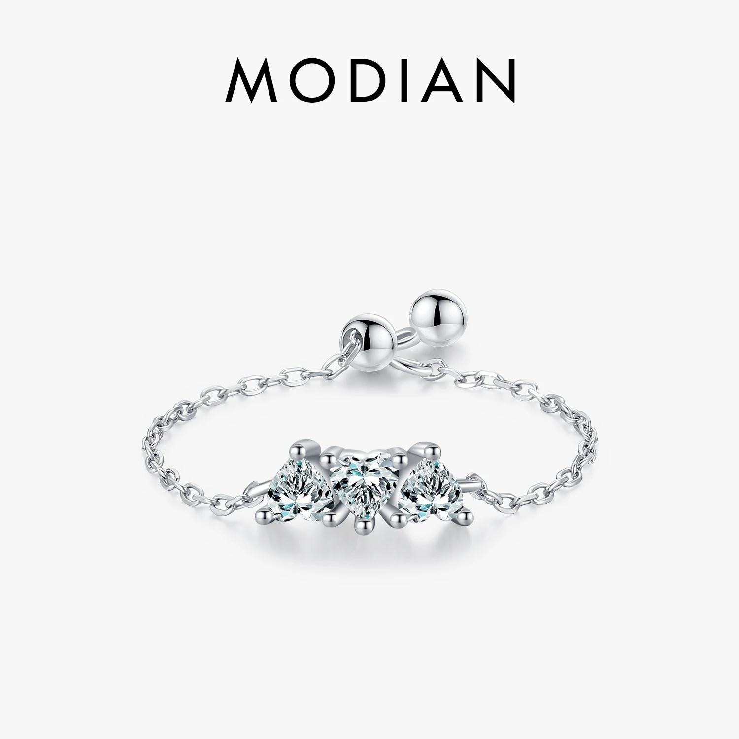 Modian 925 Sterling Silver Simple Hearts Shape Romantic Love Adjustable Chain Finger Rings For Women Wedding Original Jewelry
Modian 925 Sterling Silver Simple Hearts Shape Romantic Love Adjustable Chain Finger Rings For Women Wedding Original Jewelry