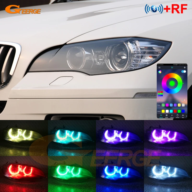 Для BMW X6 E71 E72 2008-2014 Дневные ходовые огни с Bluetooth-управлением через приложение, многоцветные, ультраяркие RGB LED кольца Angel Eyes Halo
Для BMW X6 E71 E72 2008-2014 Дневные ходовые огни с Bluetooth-управлением через приложение, многоцветные, ультраяркие RGB LED кольца Angel Eyes Halo