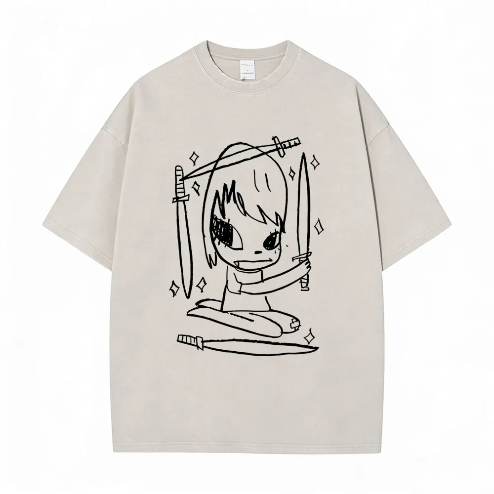 Washed Vintage Yoshitomo Nara Graphic T Shirts Men Women Casual Cotton T-shirt Oversized Short Sleeve Fashion Funny Streetwear
Washed Vintage Yoshitomo Nara Graphic T Shirts Men Women Casual Cotton T-shirt Oversized Short Sleeve Fashion Funny Streetwear