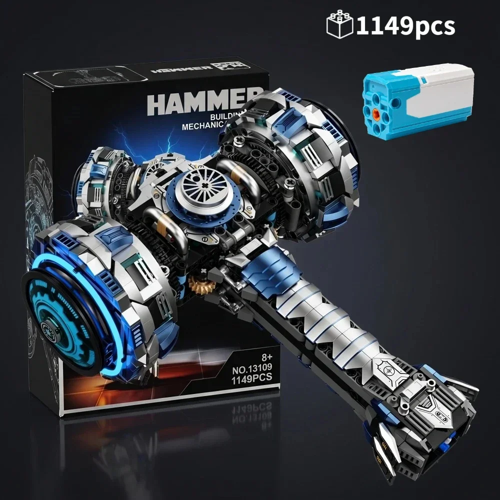 NEW Thor Hammer Building Blocks, 1149Pcs Technical Motorized Electric MOC Mechanical Model, Father Day Desktop Decor Gift
NEW Thor Hammer Building Blocks, 1149Pcs Technical Motorized Electric MOC Mechanical Model, Father Day Desktop Decor Gift