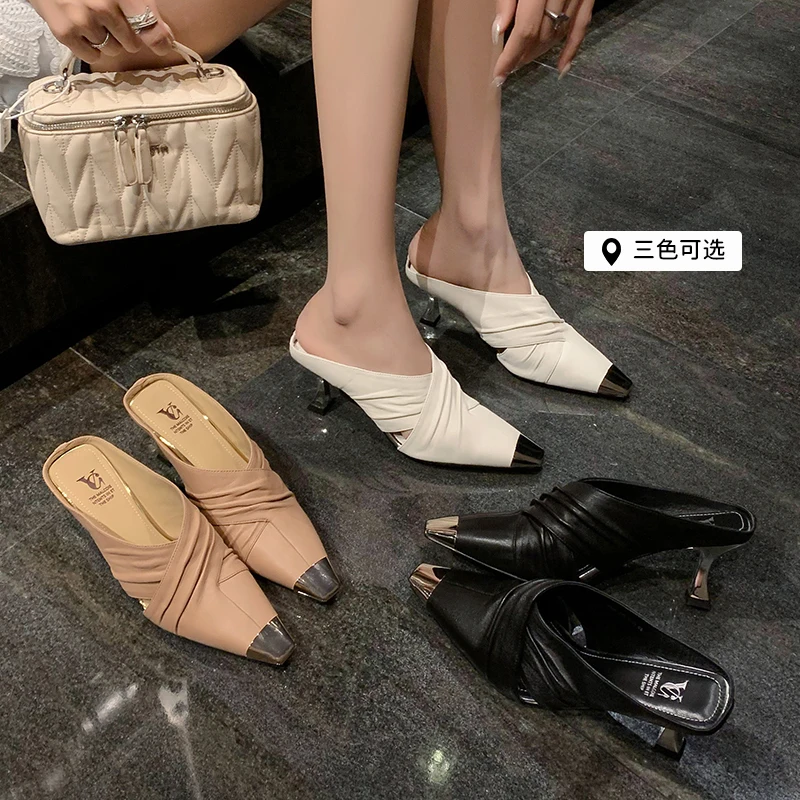 2026 new summer women sandals natural leather 22-25cm cross-tied sheepskin metal toe high heel mules women slippers fashion
2026 new summer women sandals natural leather 22-25cm cross-tied sheepskin metal toe high heel mules women slippers fashion