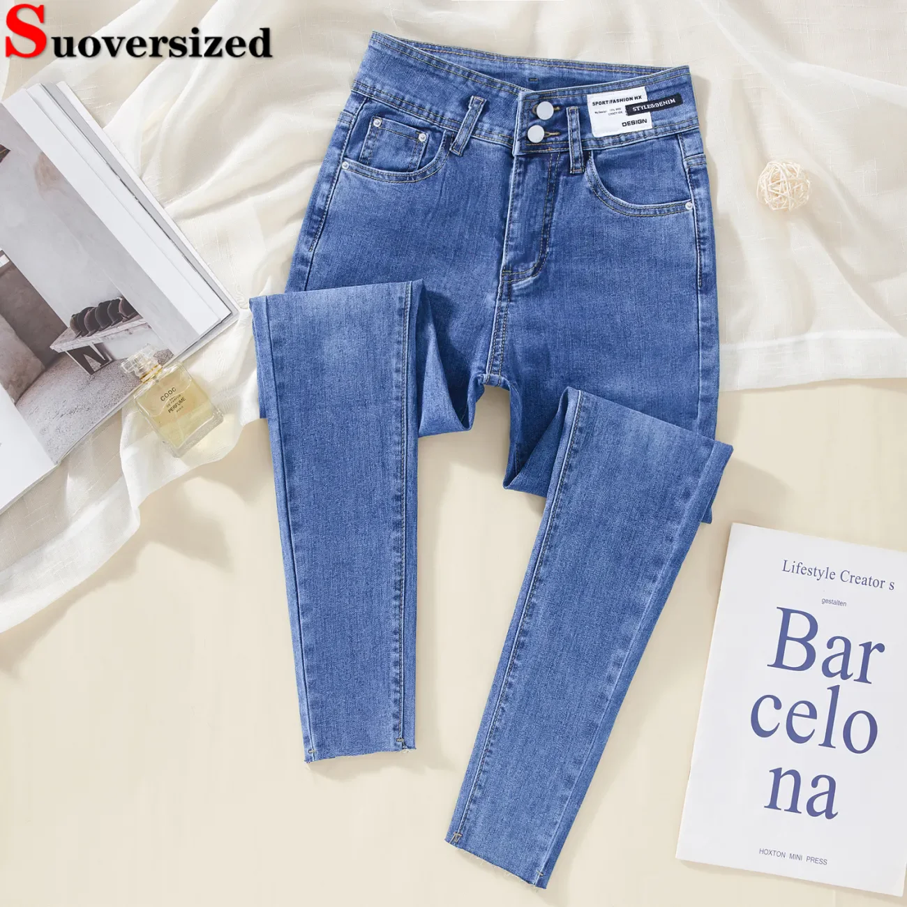 Korean Fashion Skinny Stretch Pencil Jeans Women Casual High Waist Vintage Denim Pants Spring Fall Solid Ankle Length Vaqueros
Korean Fashion Skinny Stretch Pencil Jeans Women Casual High Waist Vintage Denim Pants Spring Fall Solid Ankle Length Vaqueros