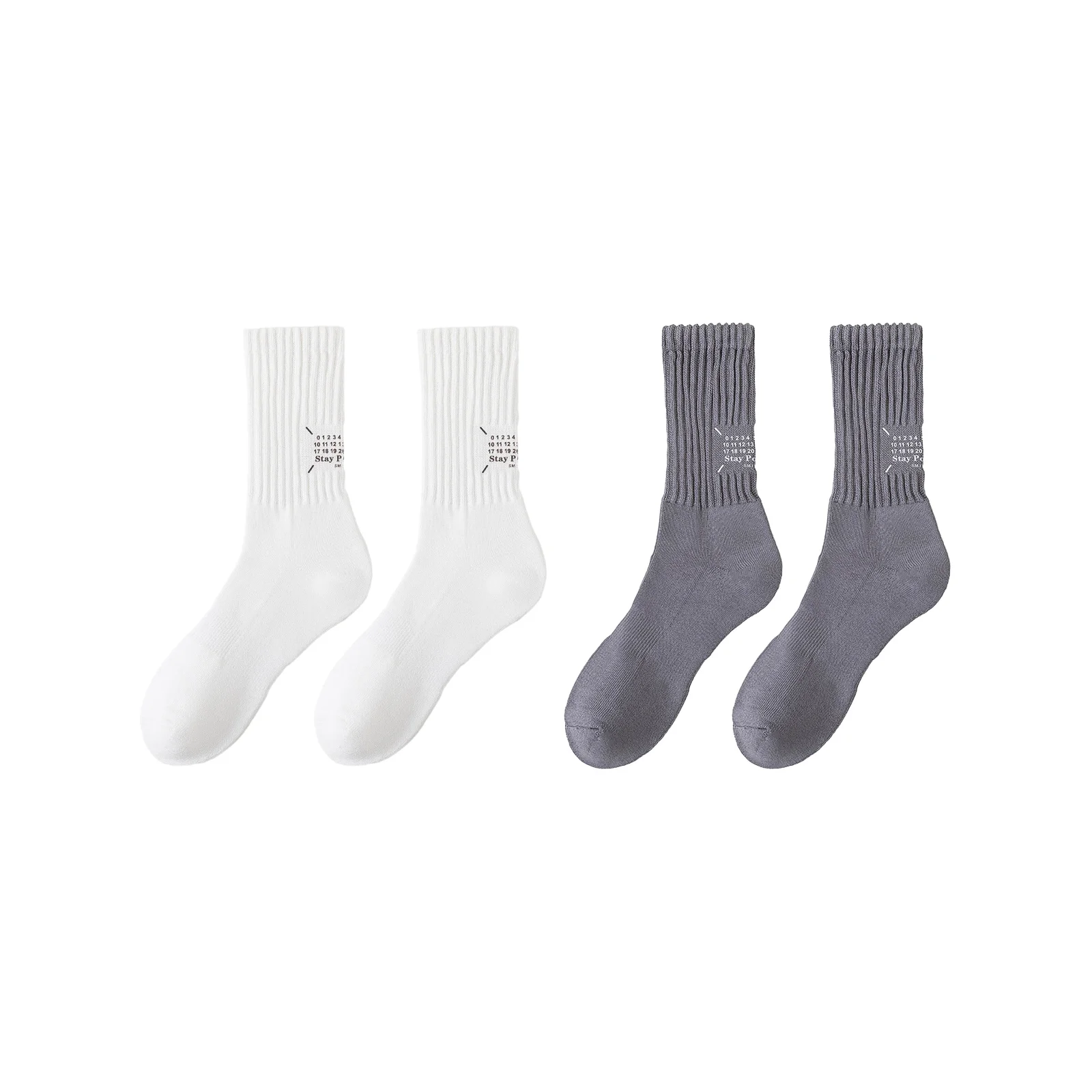 Japanese style workwear style thick stitch socks for women, 1 pair each of white and gray
Japanese style workwear style thick stitch socks for women, 1 pair each of white and gray