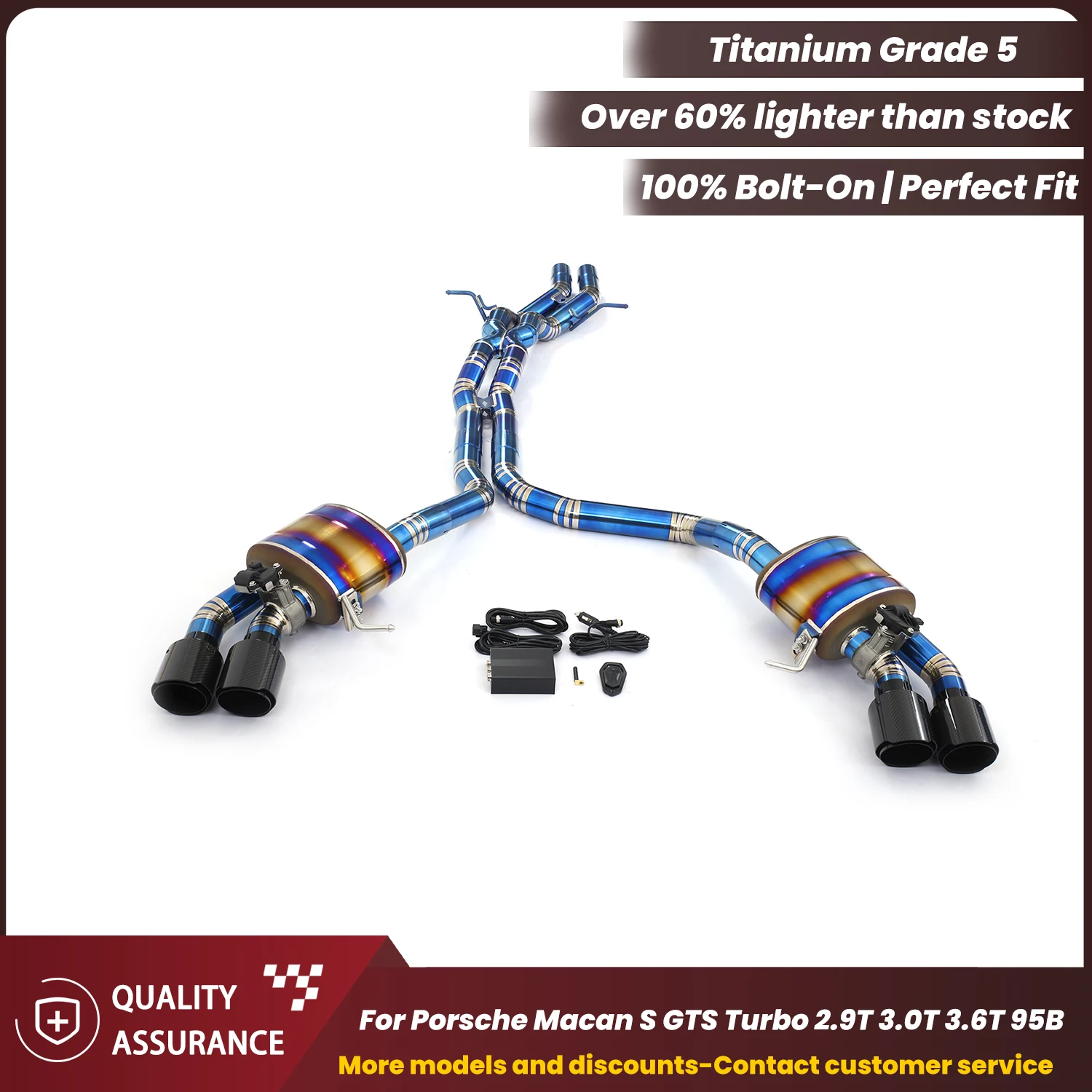 ECCF Valvetron Titanium Catback Exhaust For Porsche Macan S GTS Turbo 2.9T 3.0T 3.6T 95B Aggressive Exhaust Sound
ECCF Valvetron Titanium Catback Exhaust For Porsche Macan S GTS Turbo 2.9T 3.0T 3.6T 95B Aggressive Exhaust Sound