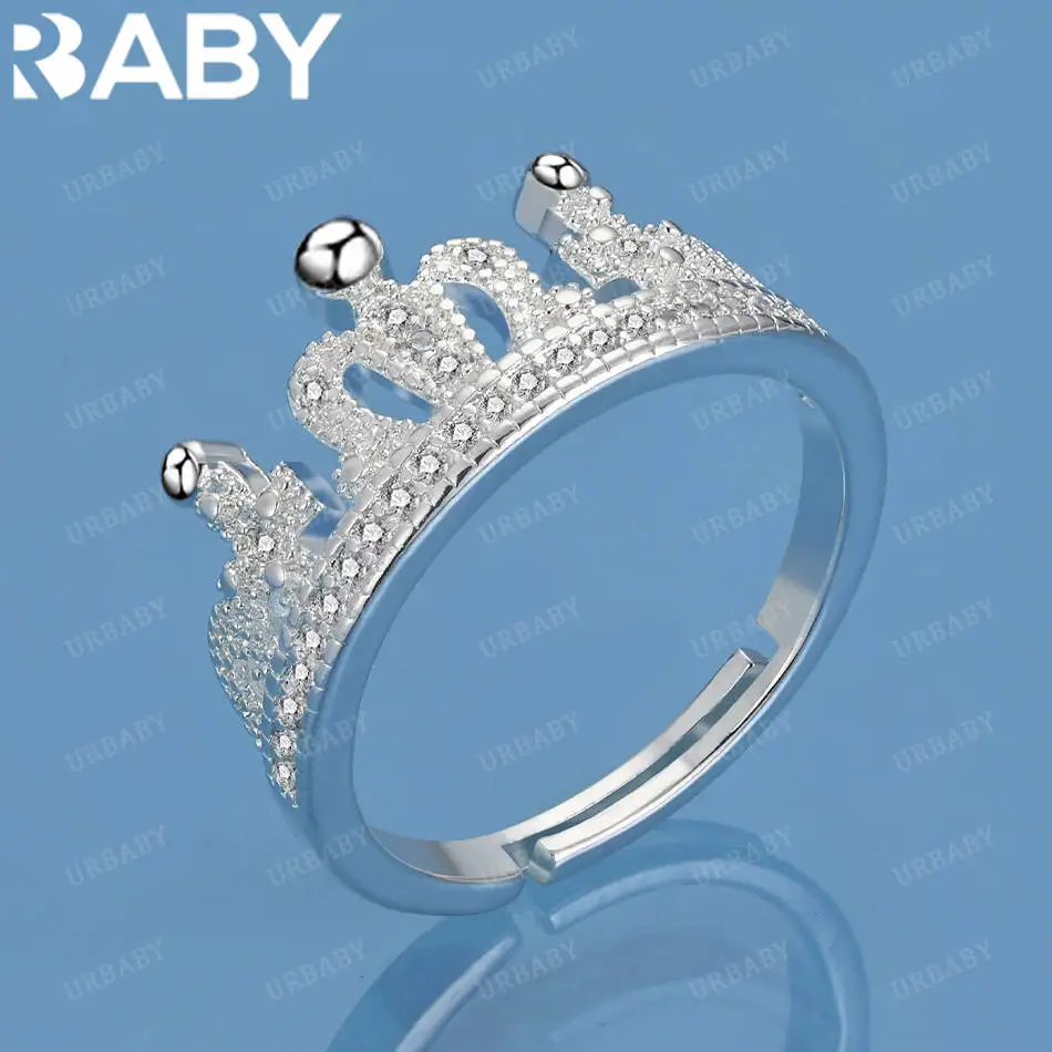 URBABY 925 Sterling Silver Zircons Crown Open Ring For Women Fashion Jewelry Vintage Grace Charm Noble Party Birthday Gifts
URBABY 925 Sterling Silver Zircons Crown Open Ring For Women Fashion Jewelry Vintage Grace Charm Noble Party Birthday Gifts