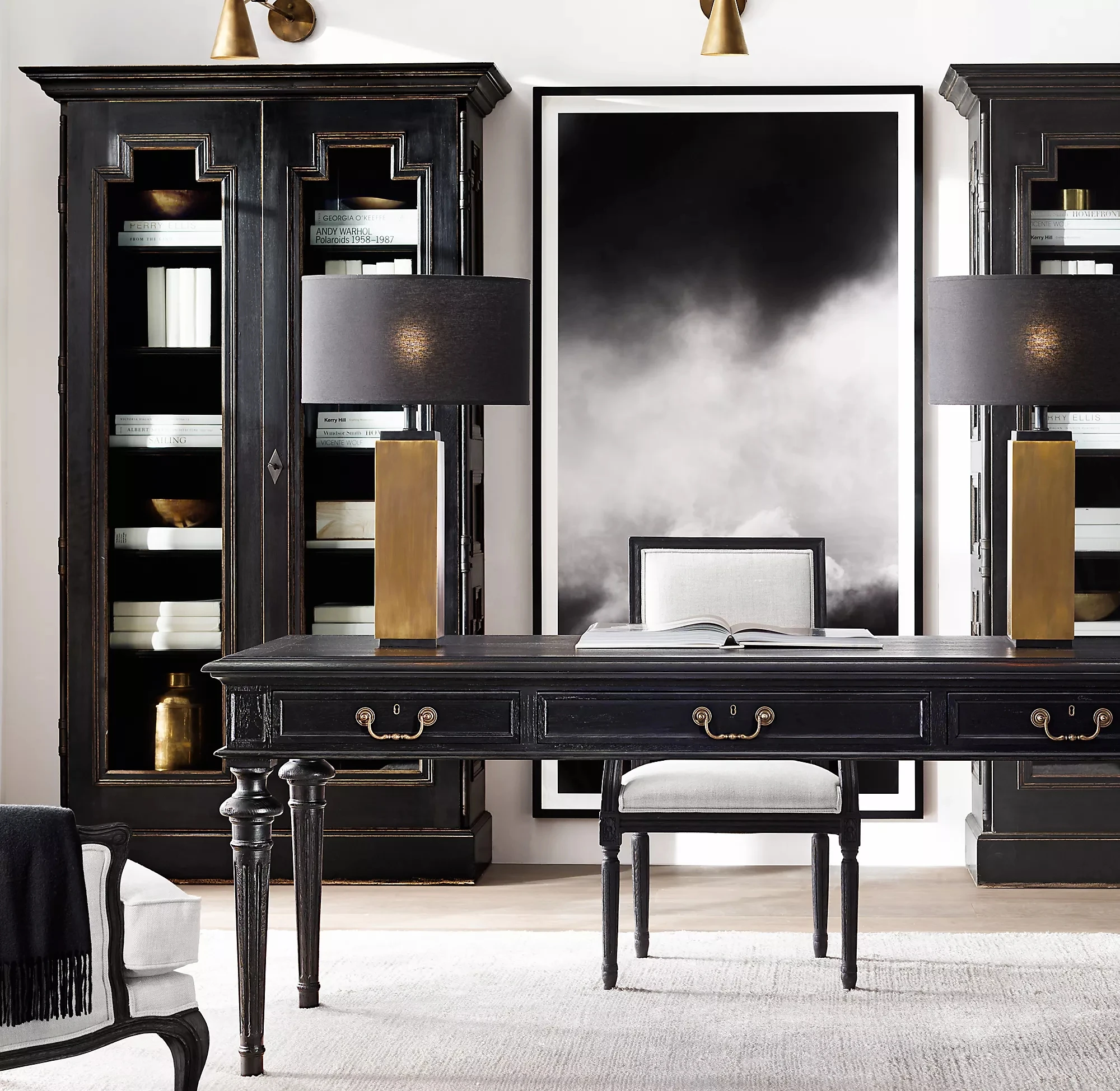 RH study simple movable American country custom desk computer desk office desk chair French partner writing
RH study simple movable American country custom desk computer desk office desk chair French partner writing