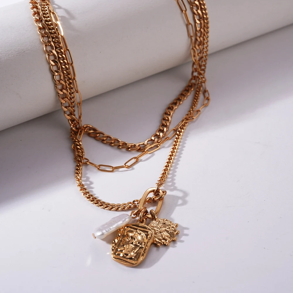 3pcs/Set Pearl Pendant Necklace For Women Metal Chain Choker Fashion Stainless Steel Jewelry Accessoires Christmas Gift
3pcs/Set Pearl Pendant Necklace For Women Metal Chain Choker Fashion Stainless Steel Jewelry Accessoires Christmas Gift