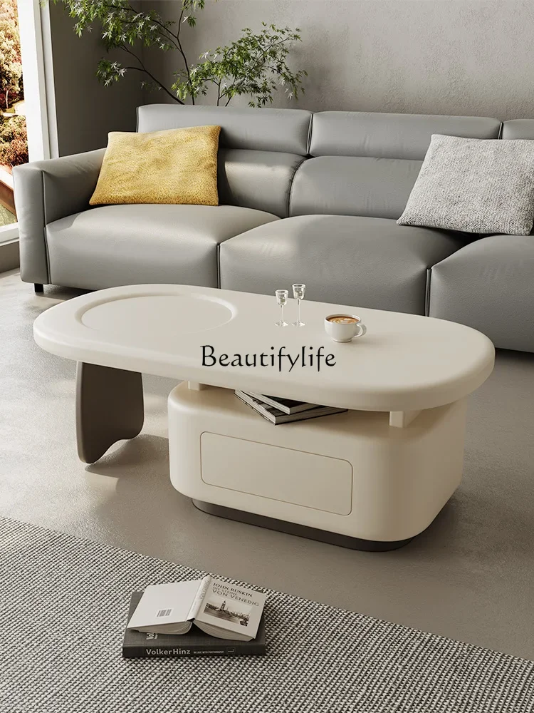 N Modern Light Luxury Coffee Table Living Room Home Small Apartment Cream Silent Style Creative round Tea Table
N Modern Light Luxury Coffee Table Living Room Home Small Apartment Cream Silent Style Creative round Tea Table