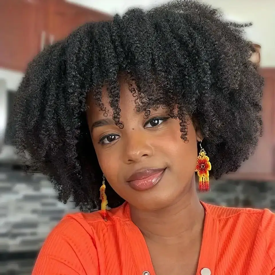 Парик из натуральных волос афро-кудрявый с челкой для женщин, для повседневного использования, машинного плетения, 180% плотности, производство Малайзия
Парик из натуральных волос афро-кудрявый с челкой для женщин, для повседневного использования, машинного плетения, 180% плотности, производство Малайзия