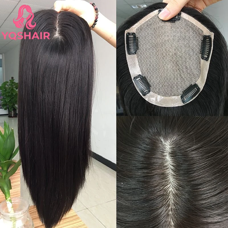 Topper Clip 100% Human Hair Extensions Dark Brown Silk Base With Bangs Clip in Hair Topper For Woman Real Natural Hairpieces
Topper Clip 100% Human Hair Extensions Dark Brown Silk Base With Bangs Clip in Hair Topper For Woman Real Natural Hairpieces