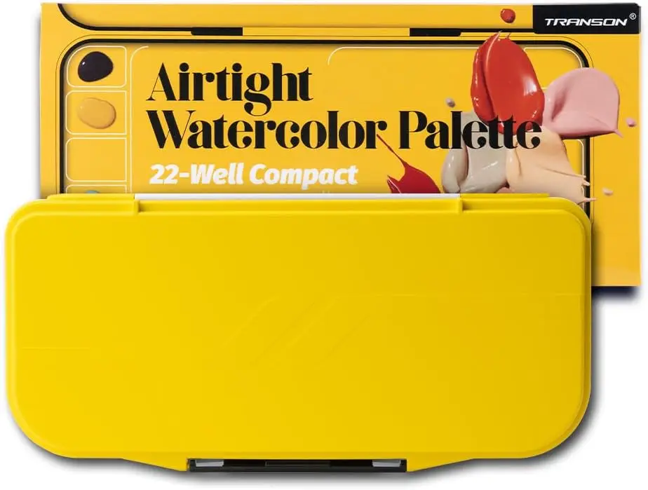 Watercolor Palette with Lid, 18 Wells, 2 Mixing Areas & Large Tray for Gouache Acrylic Paint, Yellow
Watercolor Palette with Lid, 18 Wells, 2 Mixing Areas & Large Tray for Gouache Acrylic Paint, Yellow
