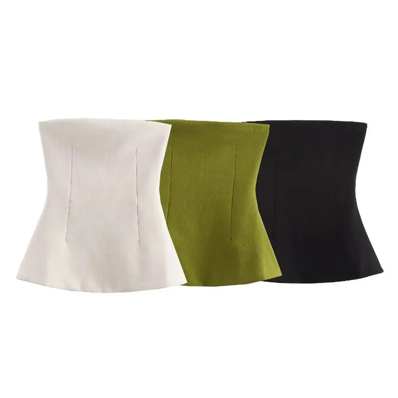 ZBZA Women's Fashion Off-shoulder Bandeau Top Slim Fit Simple Double-sided Fabric Straight collar Wrap Top New Female Chic Tops
ZBZA Women's Fashion Off-shoulder Bandeau Top Slim Fit Simple Double-sided Fabric Straight collar Wrap Top New Female Chic Tops