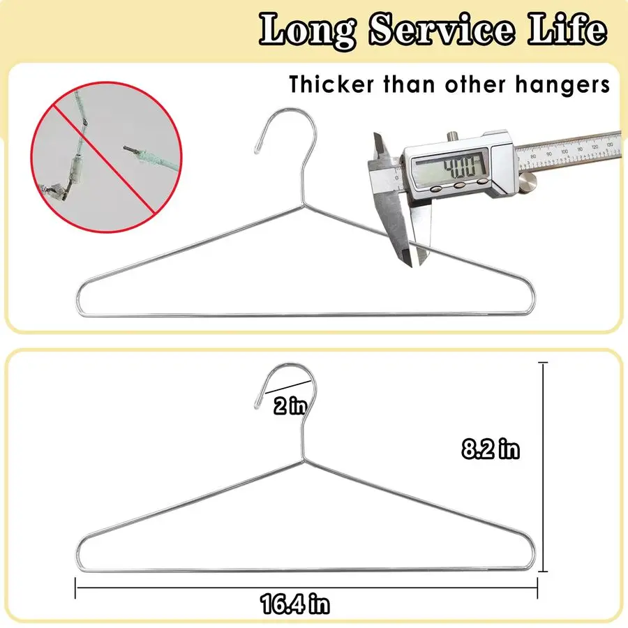 Pack Metal Coat Hangers Clothing Hangers Heavy Duty, Stainless Steel for Coat Clothes Shirt Suit Pant, 16.4 Inch Silver Wire Han
Pack Metal Coat Hangers Clothing Hangers Heavy Duty, Stainless Steel for Coat Clothes Shirt Suit Pant, 16.4 Inch Silver Wire Han