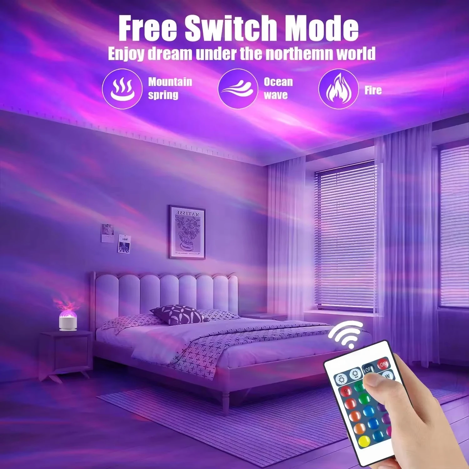Starry Sky Galaxy Northern Aurora/Water Ripple LED Night Light 16 Color 360°Rotating RGB USB Lamp Remote Projector Ambient Light
Starry Sky Galaxy Northern Aurora/Water Ripple LED Night Light 16 Color 360°Rotating RGB USB Lamp Remote Projector Ambient Light