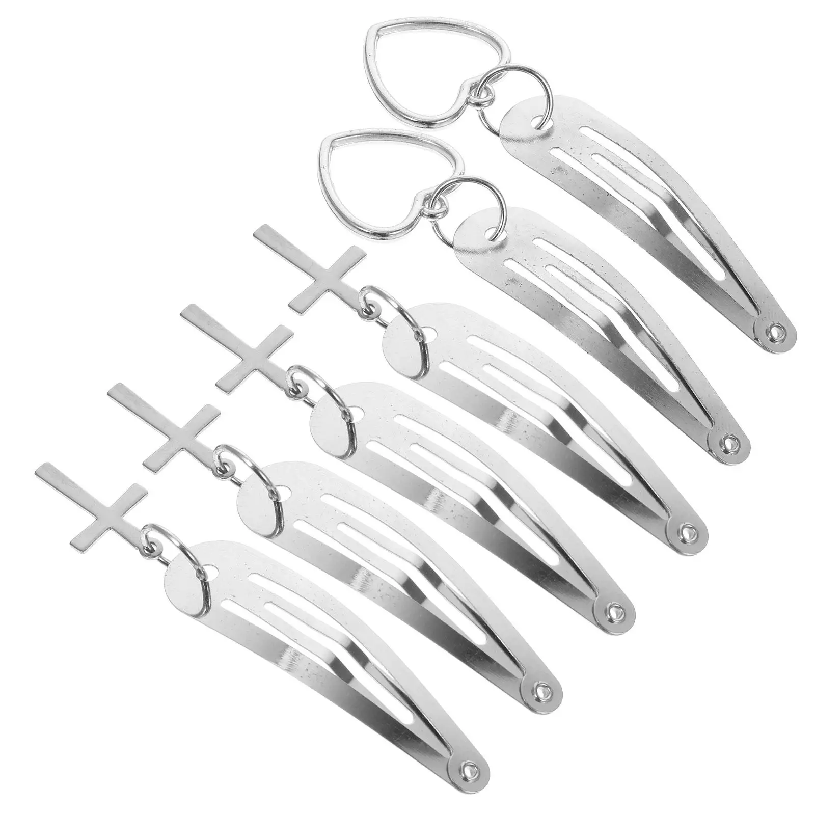 6 pcs Silver Pendant Hair Clips Metal Cross Heart Barrettes Decorative Durable Elegant Fashion Women Girl Daily Party Use
6 pcs Silver Pendant Hair Clips Metal Cross Heart Barrettes Decorative Durable Elegant Fashion Women Girl Daily Party Use