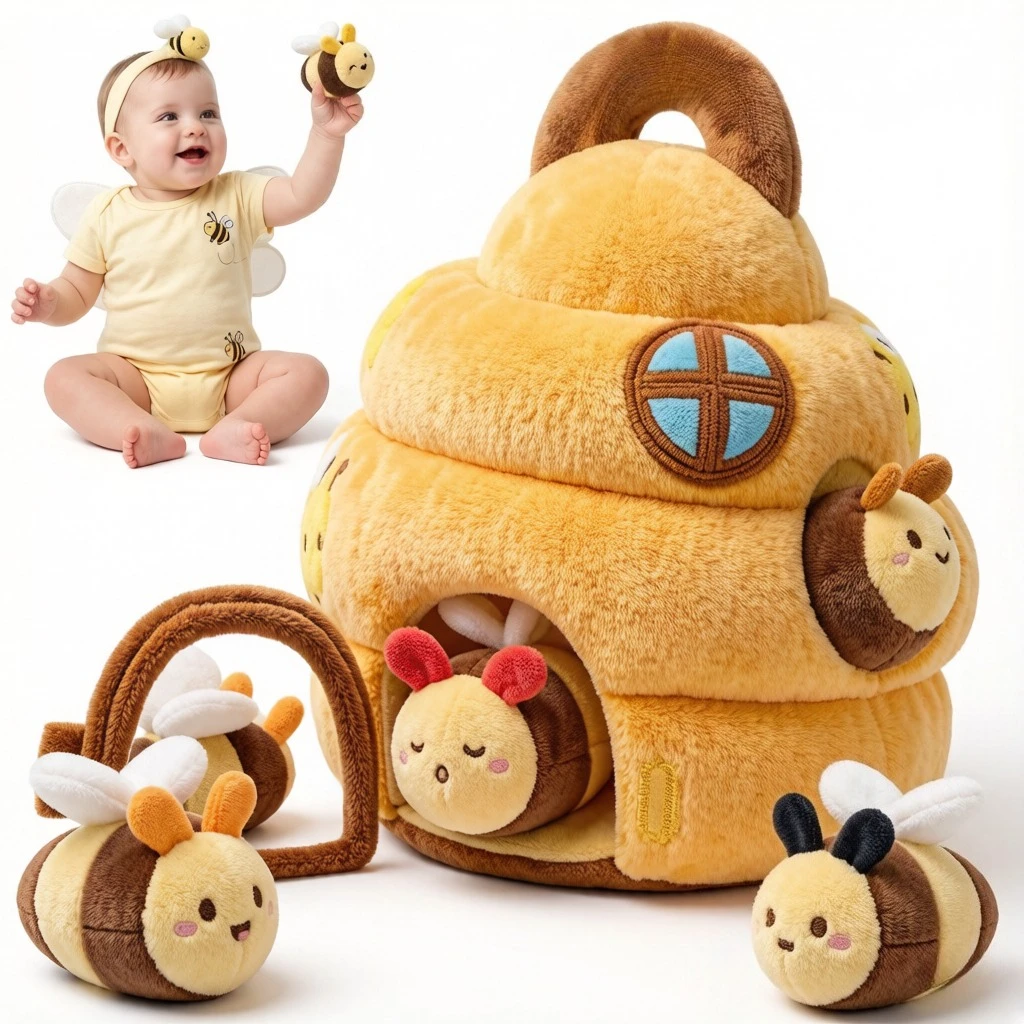 6Pcs Soft Bee House Plush Set with 5 bees, colorful sensory toys, fun interactive educational dolls for baby gifts
6Pcs Soft Bee House Plush Set with 5 bees, colorful sensory toys, fun interactive educational dolls for baby gifts
