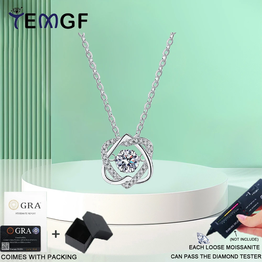 TEMGF S925 Sterling Silver Pendant Necklace 5mm Moissanite/Zircon Sparkling Fine Jewelry for Women Anniversary Eternal Love Gift
TEMGF S925 Sterling Silver Pendant Necklace 5mm Moissanite/Zircon Sparkling Fine Jewelry for Women Anniversary Eternal Love Gift