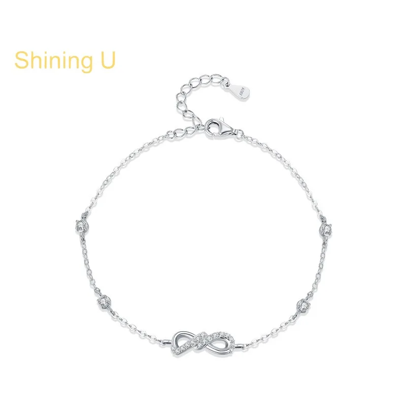 Shining U 925 Sterling Silver Light Luxury Bowknot Bracelet for Women Fine Jewelry Summer
Shining U 925 Sterling Silver Light Luxury Bowknot Bracelet for Women Fine Jewelry Summer