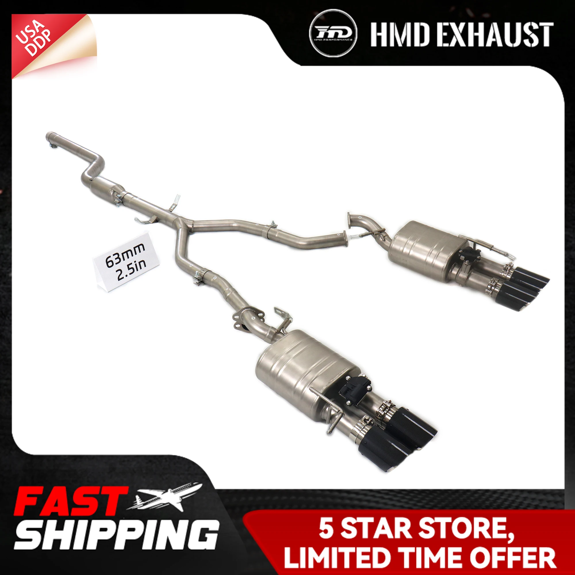 HMD Catback for BMW Z4 E89 2.0L SUS304 Electronic valve with controller Tips Exhaust system High performance 
HMD Catback for BMW Z4 E89 2.0L SUS304 Electronic valve with controller Tips Exhaust system High performance