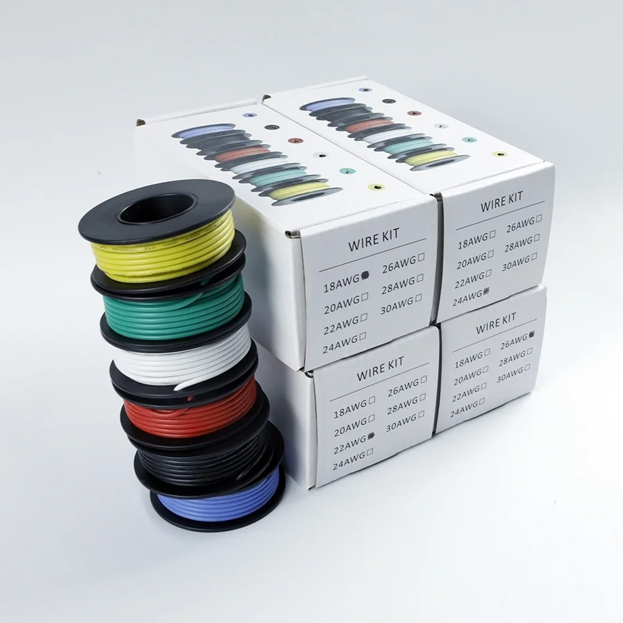 5 м/рулон, мягкий силиконовый изолятор, электрический провод UL3132 18AWG, луженый медный многожильный соединительный провод 300В, 6 цветов, для DIY-игрушек и ламп
5 м/рулон, мягкий силиконовый изолятор, электрический провод UL3132 18AWG, луженый медный многожильный соединительный провод 300В, 6 цветов, для DIY-игрушек и ламп