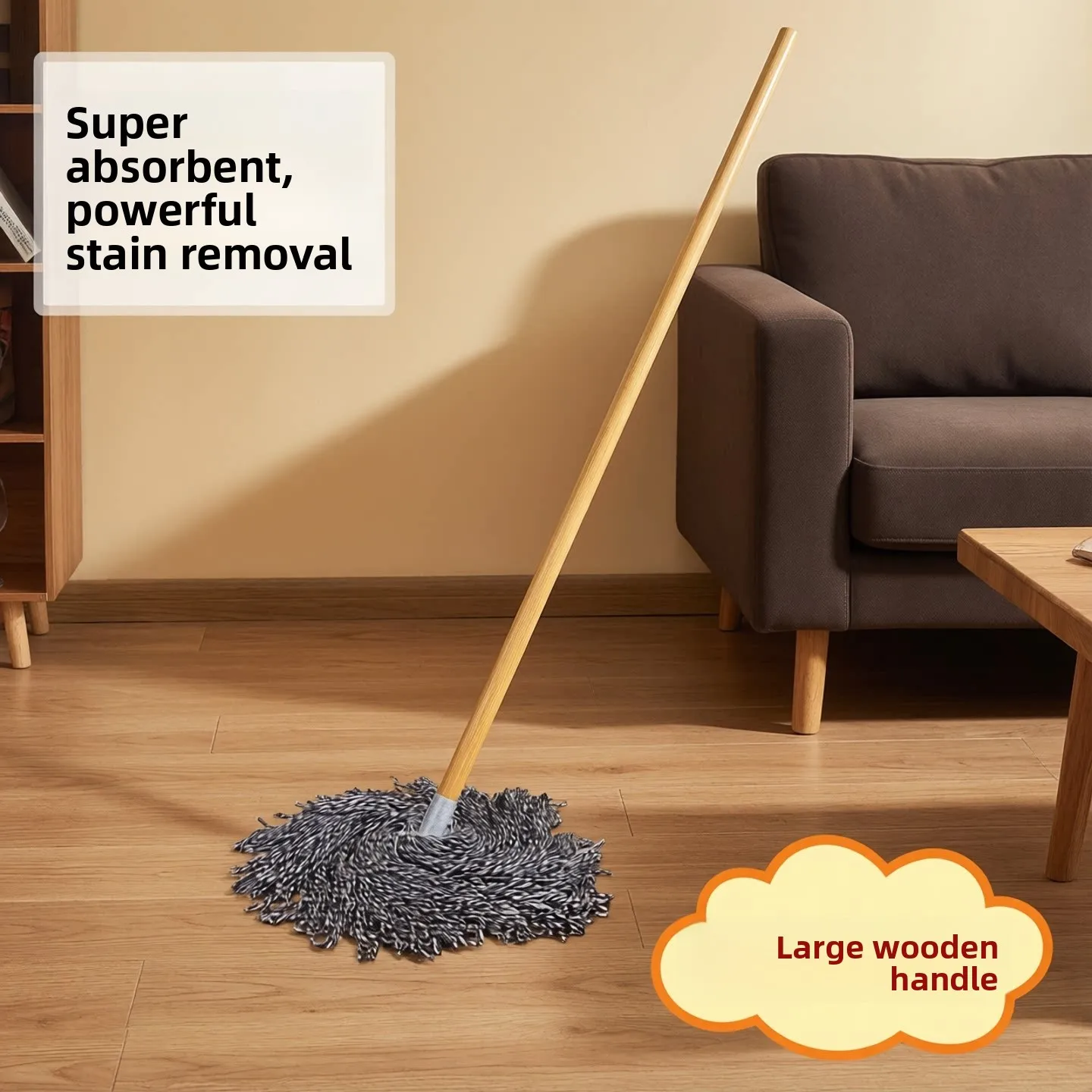 Traditional Wooden Handle Stainless Steel Head Dust Mop Flat Surface Old Fashioned Cotton String Large Size for Home Use
Traditional Wooden Handle Stainless Steel Head Dust Mop Flat Surface Old Fashioned Cotton String Large Size for Home Use
