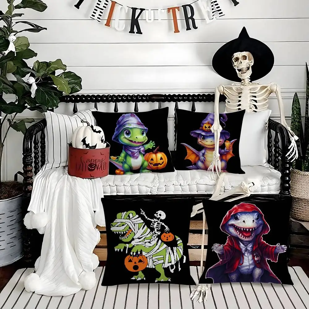 Cute Pumpkin Halloween dinosaur Pillow Case Short plush Double-sided Print Square Throw Pillow Covers Sofa Home Cushion Decor
Cute Pumpkin Halloween dinosaur Pillow Case Short plush Double-sided Print Square Throw Pillow Covers Sofa Home Cushion Decor