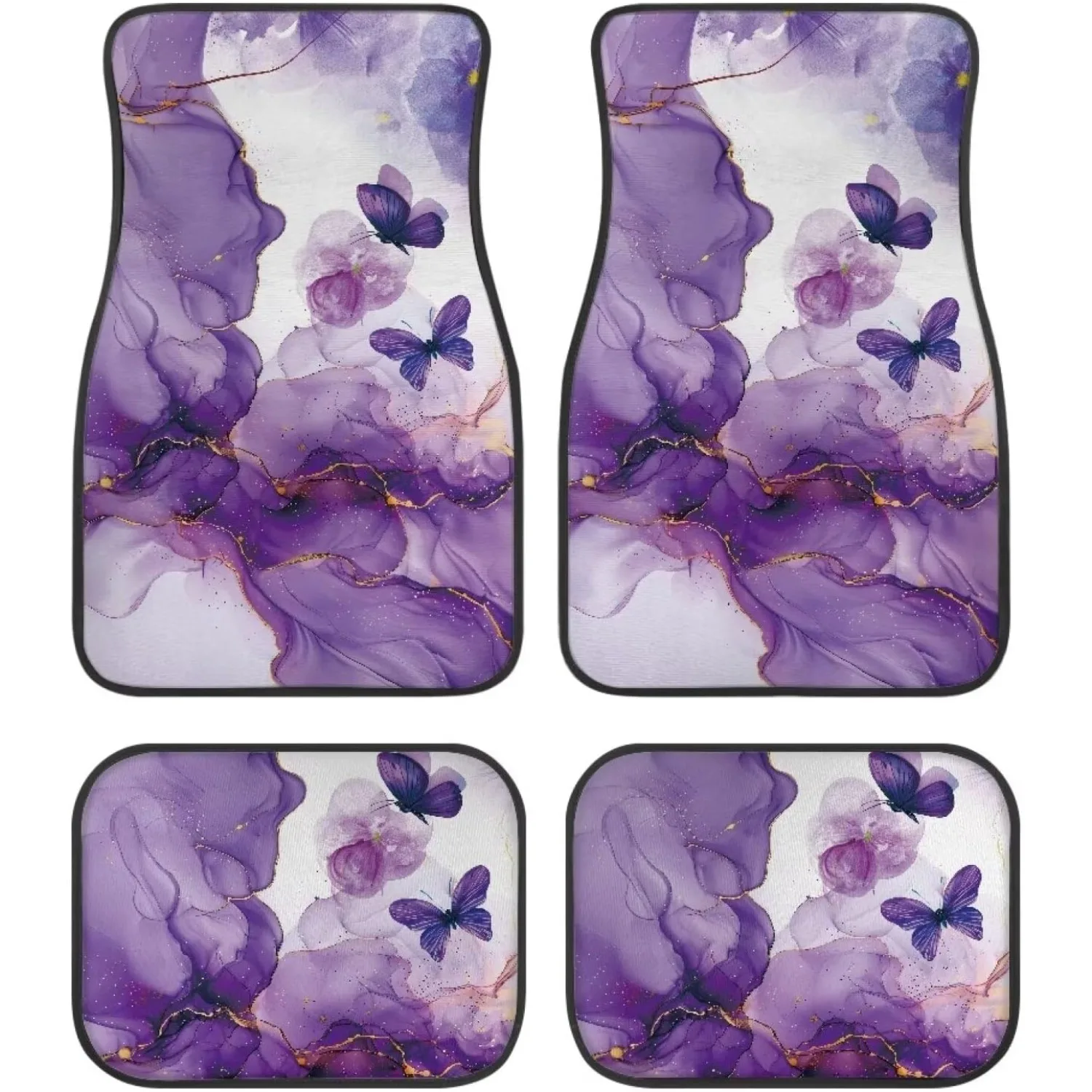 Purple Marble Butterfly Print Car Floor Mats Set Of 4, Universal Fit For SUV, Vans, Sedans, Trucks, Elegant Polyester, Exquisite
Purple Marble Butterfly Print Car Floor Mats Set Of 4, Universal Fit For SUV, Vans, Sedans, Trucks, Elegant Polyester, Exquisite