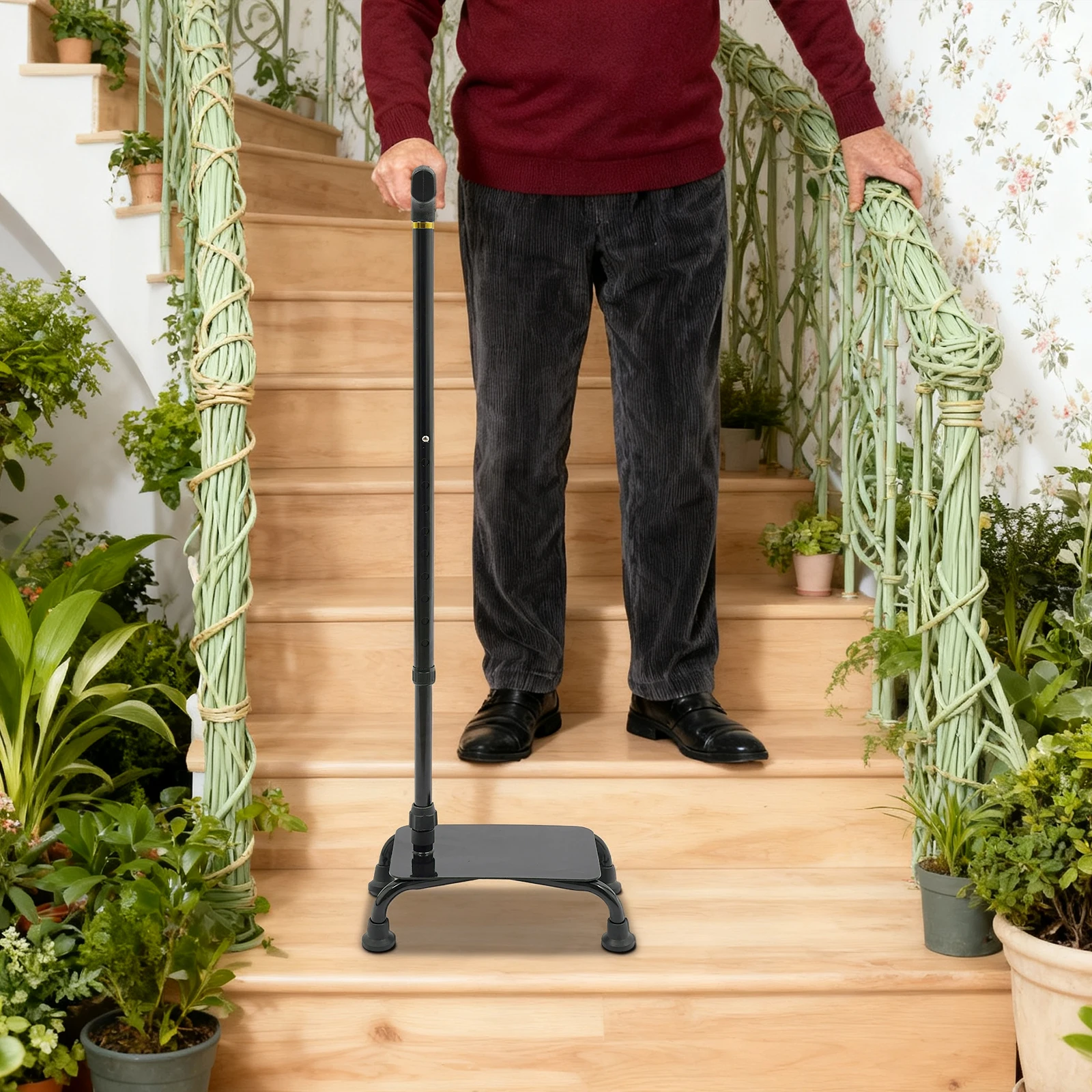 Телескопическая трость-костыль для подъема по лестнице, из алюминиевого сплава, на 4 опорах, с противоскользящим покрытием и сиденьем, для пожилых людей и людей с ограниченными возможностями
Телескопическая трость-костыль для подъема по лестнице, из алюминиевого сплава, на 4 опорах, с противоскользящим покрытием и сиденьем, для пожилых людей и людей с ограниченными возможностями