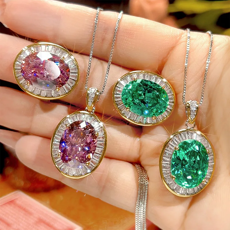 Jewelry set with gold-plated Para green egg-shaped main stone 12*16
Jewelry set with gold-plated Para green egg-shaped main stone 12*16