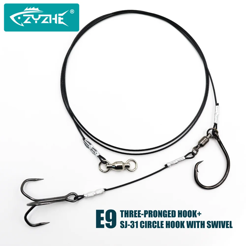 ZYZ 1pc Live Bait Rigs Stinger Rig with Circle Hook and Treble Hook High Strength 49 Strands Steel Wire Sea Fishing Bait Rigs
ZYZ 1pc Live Bait Rigs Stinger Rig with Circle Hook and Treble Hook High Strength 49 Strands Steel Wire Sea Fishing Bait Rigs