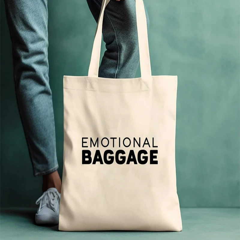 Custom Funny Text Printed Canvas Bag Reusable Shopping Bag Emotional Baggage Storage Tote Bag
Custom Funny Text Printed Canvas Bag Reusable Shopping Bag Emotional Baggage Storage Tote Bag