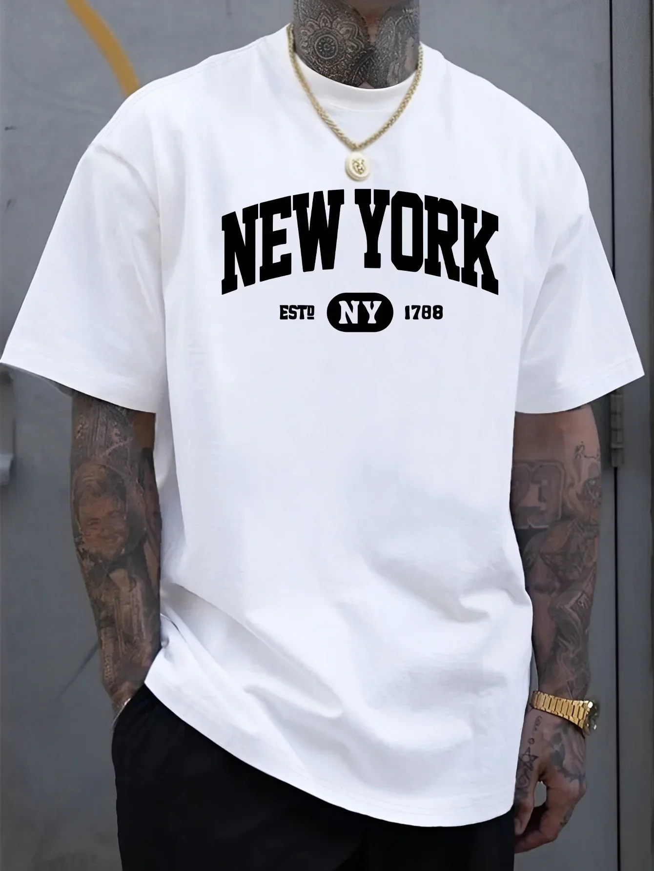 100% Cotton New York Letter Print Men's T Shirt Loose Sports Breathable Round Neck Short Sleeve Casual Daily Wear Top Gift
100% Cotton New York Letter Print Men's T Shirt Loose Sports Breathable Round Neck Short Sleeve Casual Daily Wear Top Gift