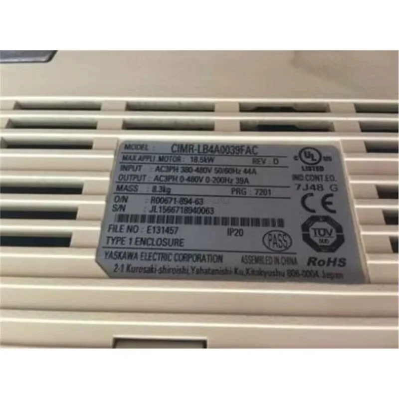 Inverter CIMR-LB4A0039FAC With One Year Warranty PLC PAC & Dedicated Controllers